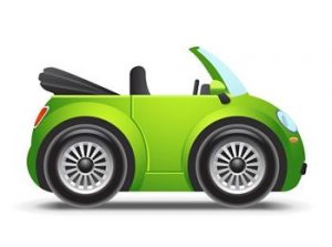 Green cabriolet